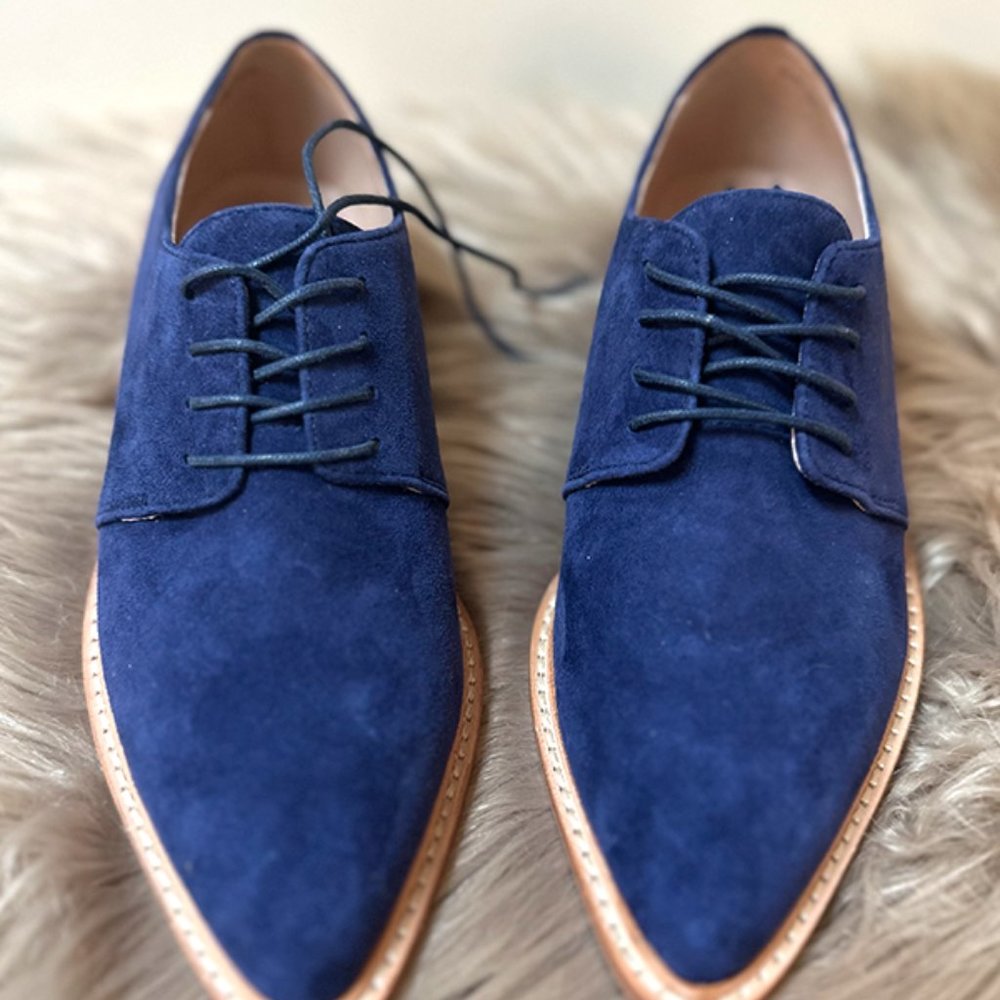 Gracie Blue Suede Shoes - Picture 3 of 7